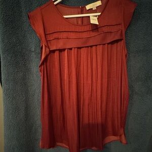 LOFT Women's Terracotta Cap Sleeve Blouse